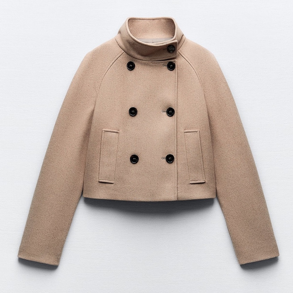ZARA SHORT DOUBLE BREASTED COAT